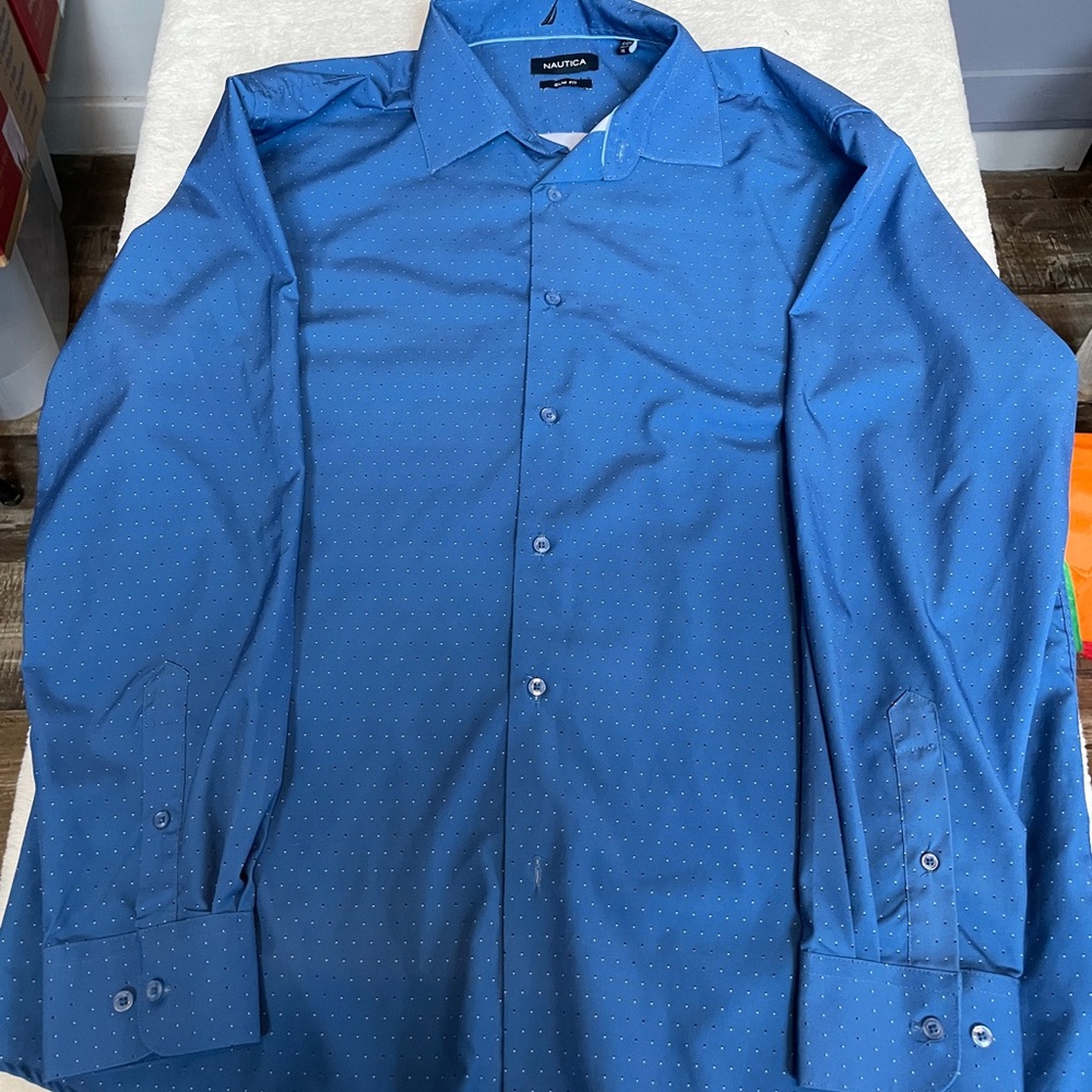 Nautica Men's Blue Dot Dress‎ Shirt